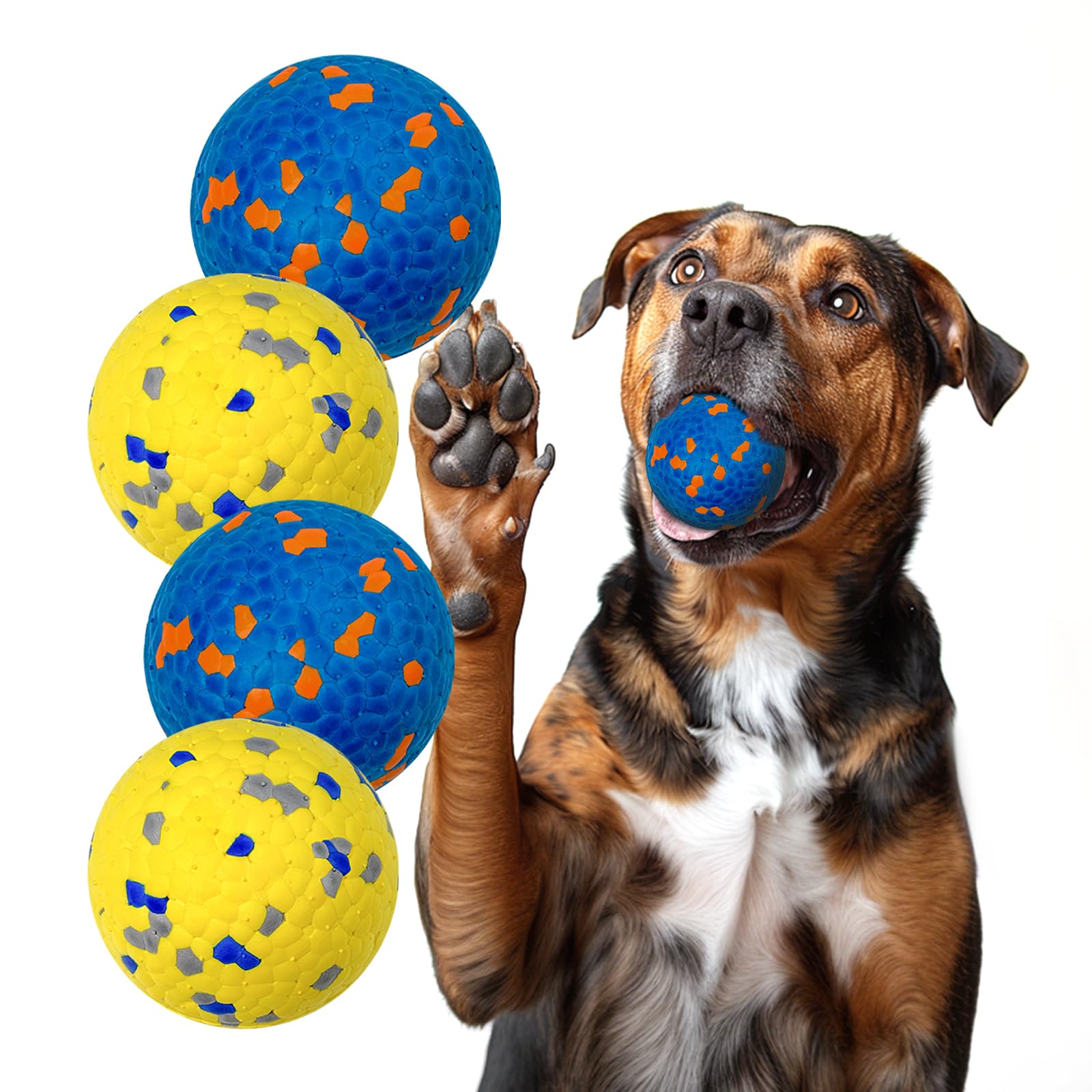 Indestructible, Non-Abrasive Rubber Fetch Ball